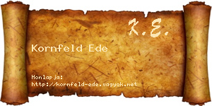 Kornfeld Ede névjegykártya